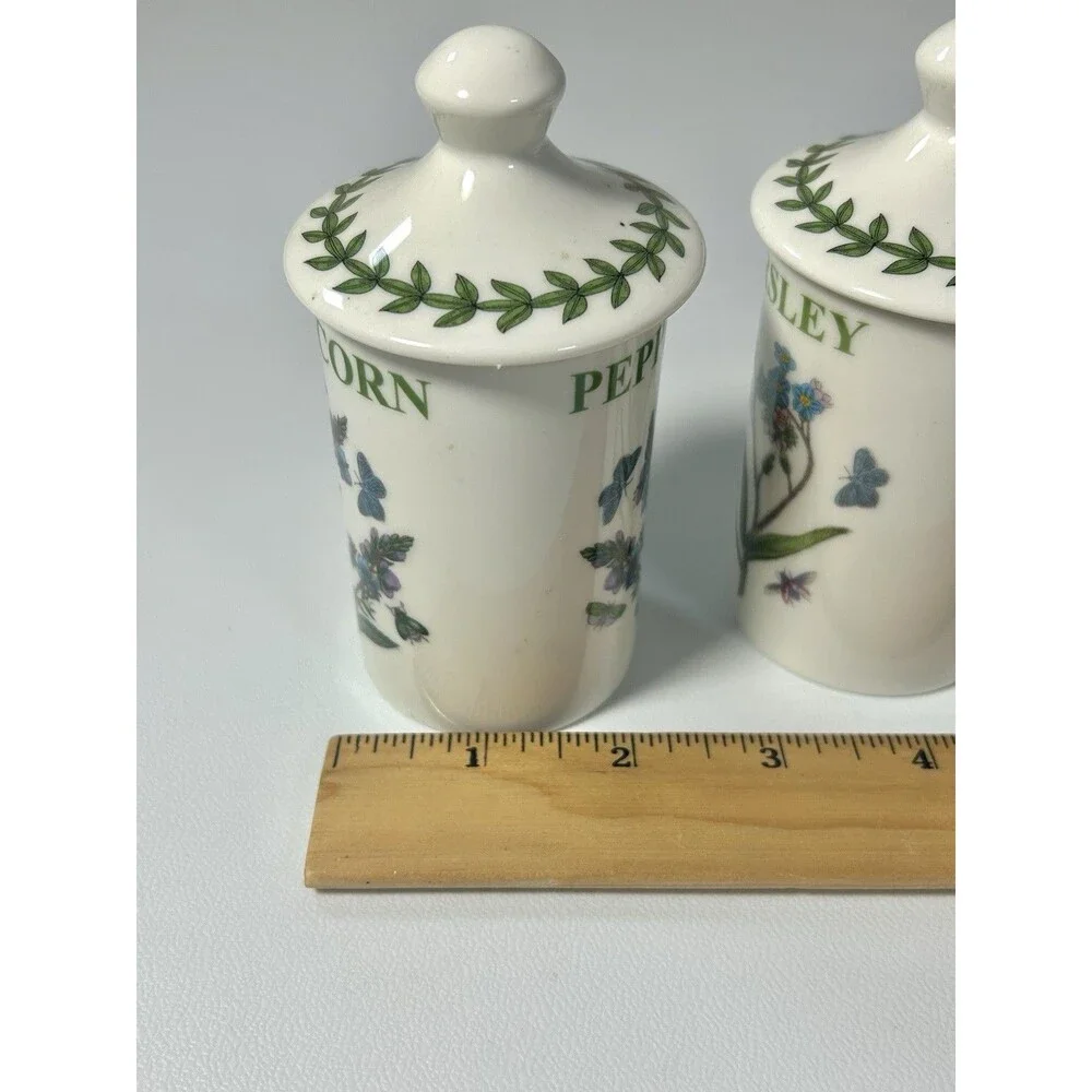 Portmeirion Botanic Garden Set of 4 Ceramic Herb & Spice Jars